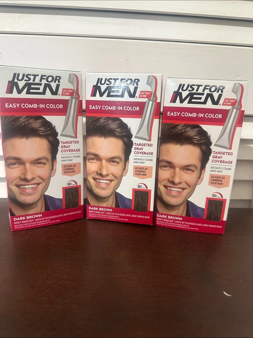 Set Easy Comb-In Color for Men - Dark Brown